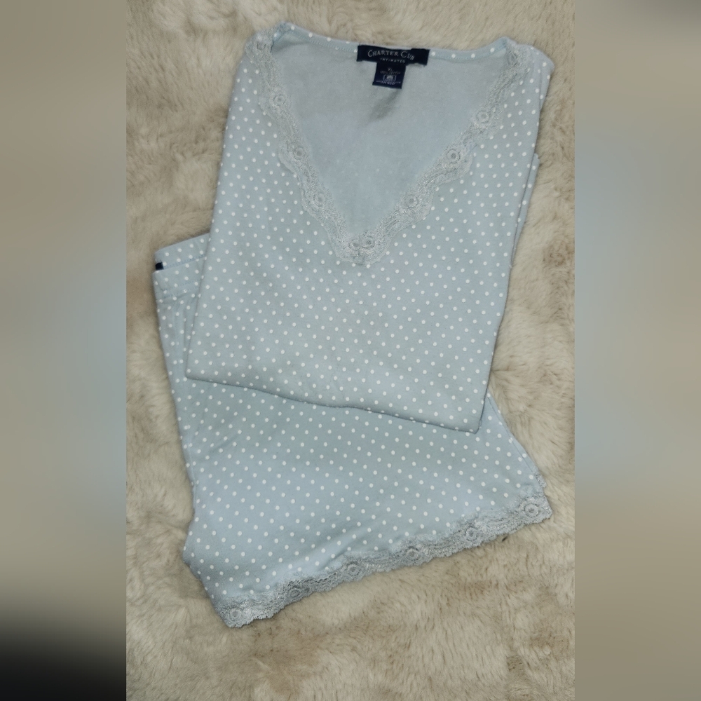 Charter Club Polka Dot Short Pajama Set   XL